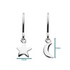 Dew Sterling Silver Mismatch Moon and Star Drop Earrings