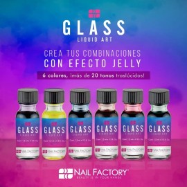 Nail Factory Glass Liquid Art Decoración De Uña Nail Factory 6pz 15ml C/u