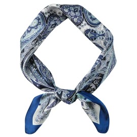 GERINLY Paisley Men Scarf Silk, 27 Inch Head Scarfs Male, Vintage Neckerchief for Costume(OliveNavy)