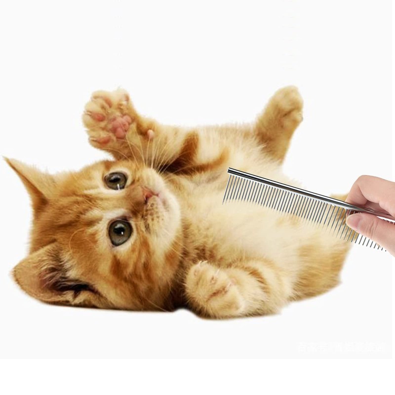 Pet Grooming Brush Metal Flea Comb for Removing Tangles Knots