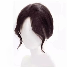 Summer Lightweight Women's Bangs Wig, Center Partitioning, Hair Piece, Whorl Cover, Enhancement, Gray Hair, Commuting, Everyday Use, Partial Wig (Black Brown)