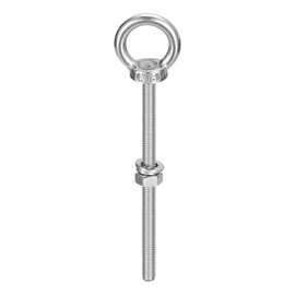 sourcing map Lifting Eye Bolt, 1 Set M6 x 90mm Eye Bolt with Nut Washer 304 Stainless Steel Shoulder Lifting Ring Eye Bolt for Hanging Item