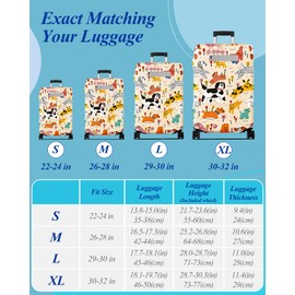 Slohif Luggage Cover for Suitcase Tsa Approved Protector - Luggage Sleeve Large Suit Case Cover Travel Stretch Baggage Case Protective Washable Fit 18-32 Inch Dog L