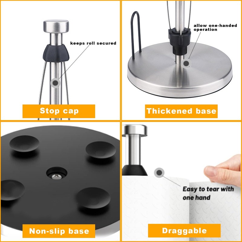 Kitchen Paper Holder Stainless Steel Roll Paper Holder Kitchen Paper