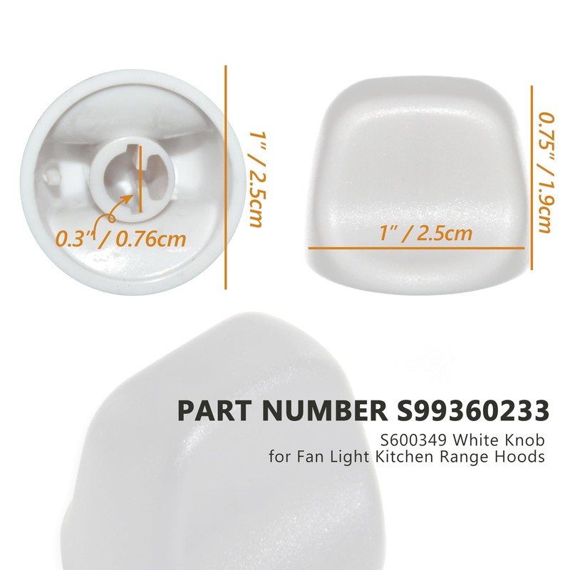 GYOFFULL S600349 Range Hood Knob S99360233 Fan Knob Replacement Parts