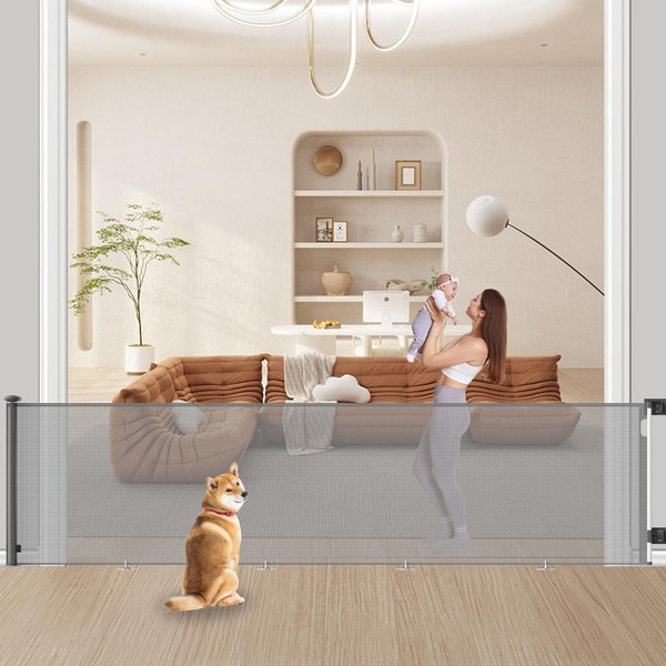 157" Extra Wide Retracrable Baby Gate, 34" Tall Dog Gate
