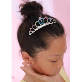 JWICOS Small Princess Comb Mini Silver Crystal Hair Comb Rhinestone Hair Accessories Comb Headband Decorations for Women and Girls, Small, Alloy, Gemstone