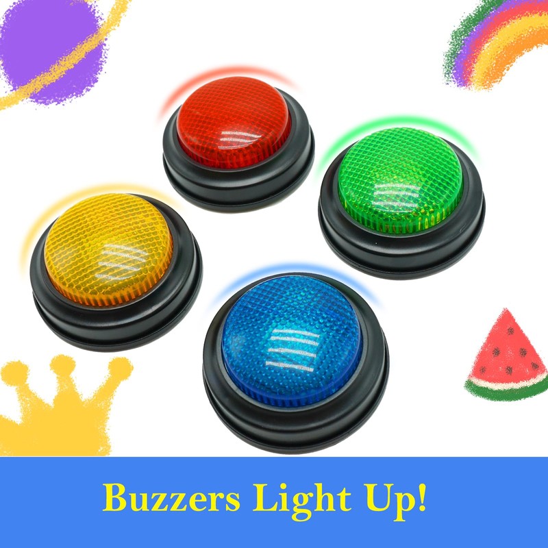 Gelabur 8-Pack Buzzers for Trivia Games, Answer Buzzers for Classroom,