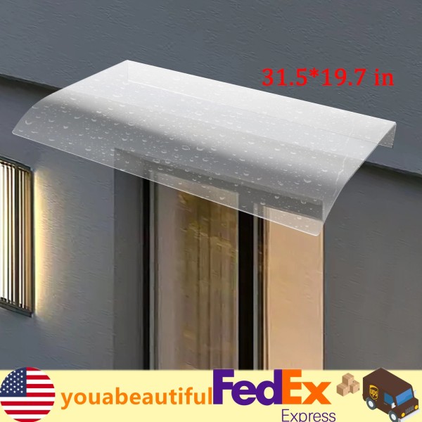 Unbranded Clear Window Awning, Door Sun Shade Canopy Hollow Sheet