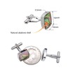 Handmade Natural Abalone Shell Cushion Stainless Steel Cufflinks for Man