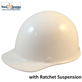 MSA Skullgard Cap Style with Ratchet Suspension - White - No Protective Edge