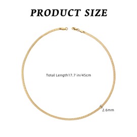 LEGENTLISUR Dainty Snake Chain for Women Stainless Steel Necklace 2.6mm/3.3mm Flat Snake Chain Necklace Minimalist Jewelry Gifts(0.4cm)