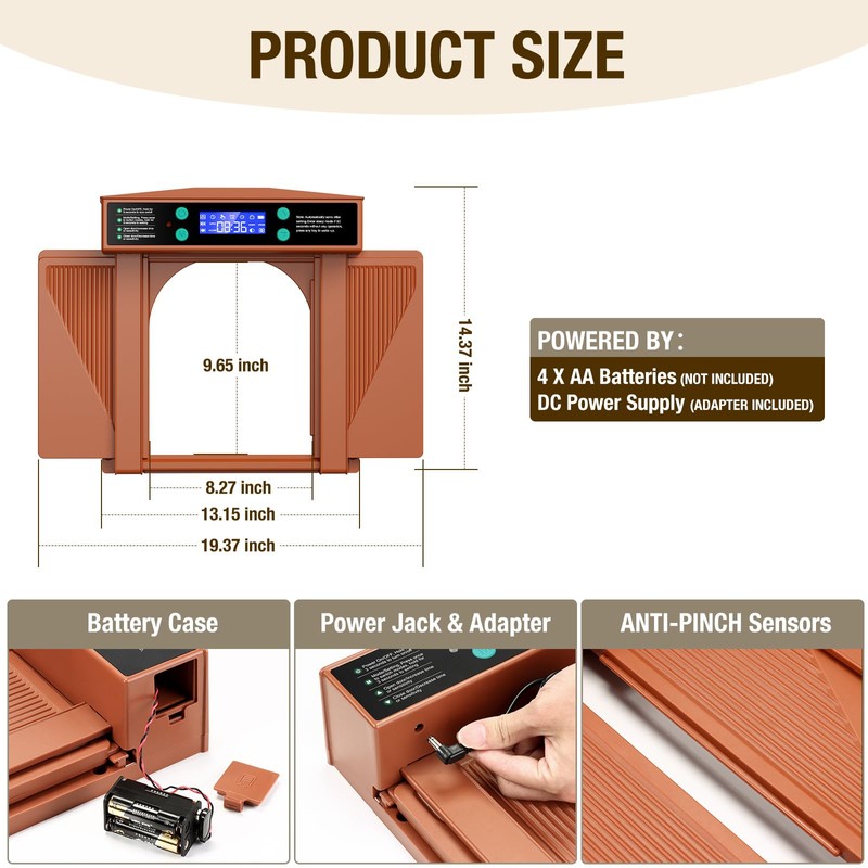 Automatic Chicken Door Easy Program 3 Modes - Manual, Timer