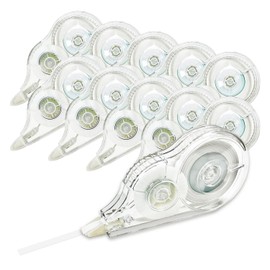 Uktunu Correction Roller, Pack of 10, Correction Mouse, Pocket Mouse, Correction Roller Set, Mini Roller, Mice, 12 m x 5 mm, White Out Tape for School, Office Administration, Notes, Markings, White