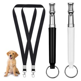 EIHI Dog Whistle, Dog Whistle, High Frequency Silent, Dog Whistle Recall, Stop Barking and Train Your Dog, Black and White, Pack of 2, bronze
