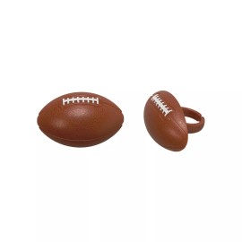 DecoPac Football Tops | Football Cupcake Rings - 3D - 2 x 1.3 x 1.5in. - 24 Pcs (dp8821)
