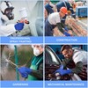 Shellwei 4 Pairs Chemical Resistant Rubber Gloves 27" Heavy Duty