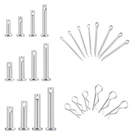 INCREWAY Cotter Hairpin Assortment Kit, 120Pcs Stainless Steel M3/M4/M5 12 Species Clevis Pin Flat Head Pin with Hole & 2 Sizes Cotter Pin & R Hitch Pin Clips, Fastener Set with Box
