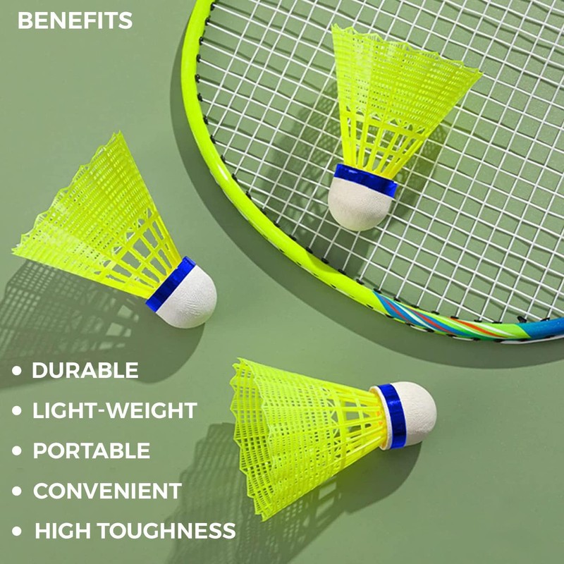 Badminton Birdies,Nylon Badminton Shuttlecocks with Stability Durability for Batting Practice