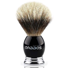 Anbbas Rasierpinsel Luxus Herren Geschenk Rasierpinsel aus dachshaar silberspitz Rasierpinsel aus Echthaar Dachszupf borste Schwarz