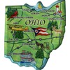 Flagline Ohio - Acrylic State Map Refrigerator Magnet