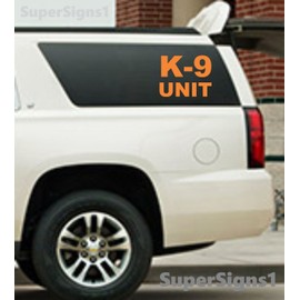 Orange K-9 Unit Decal Set Police Dog Sticker k9 Police Car Truck Van SUV