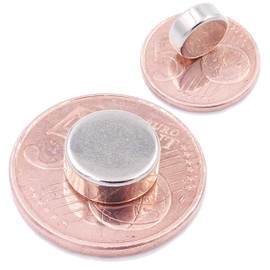 Brudazon 10 Mini Disc Magnets 10 x 4 mm N52 Strongest Level Neodymium Magnets Ultra Strong Power Magnet for Model Making, Photo, Whiteboard, Notice Board, Fridge, Crafts, Magnetic Disc Extra Strong