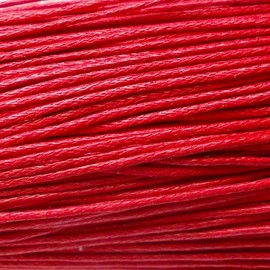 Cotton Cord Waxed 2mm Wide / 5m Long Rattail Knotting Thread Craft Bracelet Making, Jewellery (Red)