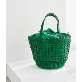 Lope Picnic Passage GIX12190 Tote Bag, Smooth Hand Mesh Drawstring Bucket Tote Bag, Off Sub