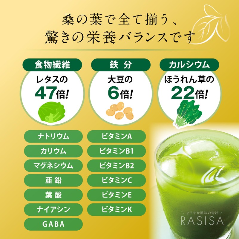 【医師監修】腸活桑茶 乳酸菌配合 桑の葉 粉末 無農薬 国産 パウダー 青汁 食物繊維 葉酸200μg