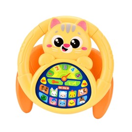 MagiDeal Kids Steering Wheel Toy Sensory Toy Cute with Sound and Music Game Simulated Driving Controller with Stand for Birthday Gift, Yellow