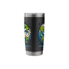 Puzzle Globe Design Vibrant Educational Art Stainless Steel Insulated Tumbler