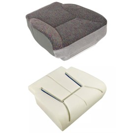 Mist Gray Driver Side Bottom Cloth Seat Cover & Bottom Foam Cushion Compatible with Dodge Ram 1500 2500 3500 SLT 1998 1999 2000 2001 2002