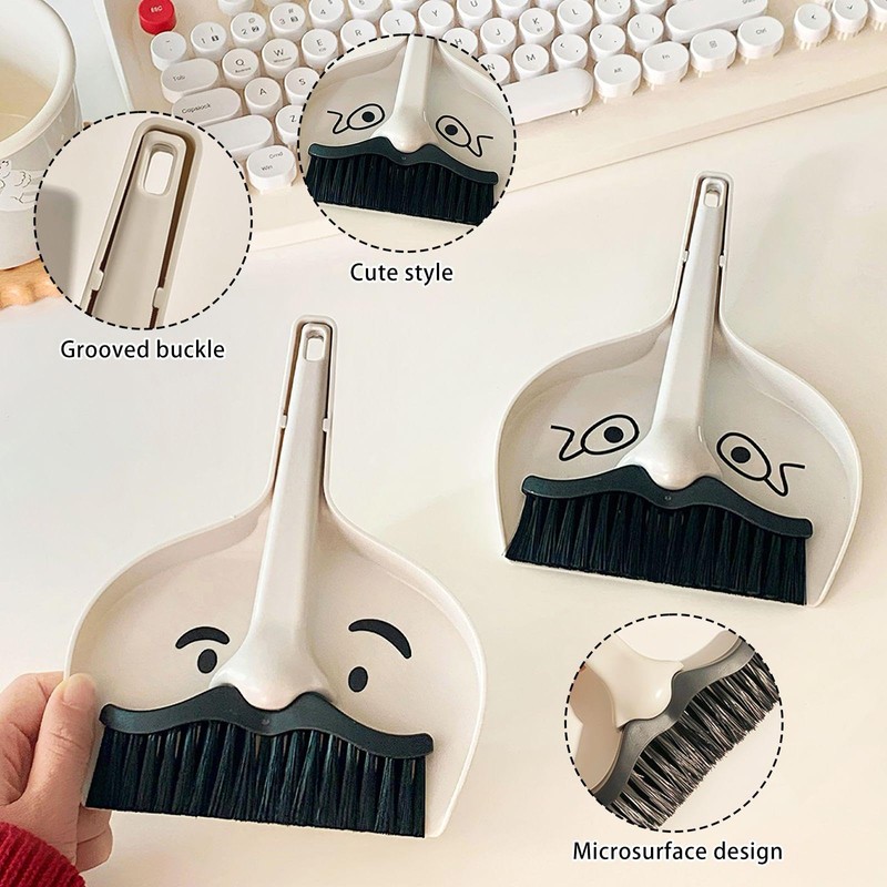 2 Sets of Broom Dustpans, 2 Hooks, Creative and Cute,