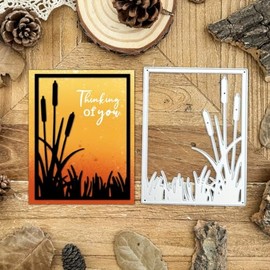 Lapoo Metal Cutting Die for Scrapbooking, 3D Backgrounds Frame New Cutting Dies DIY Album Card Making Decor Paper Craft Metal Die Cuts Party Wedding Decorations (Square Tussock 4.6 x 3.5 in)