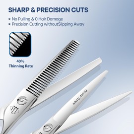 Fenice Totem CNC Hair Scissors, Smooth Mirror Blades, Professional Cutting with Long Lasting Sharpness (SET)