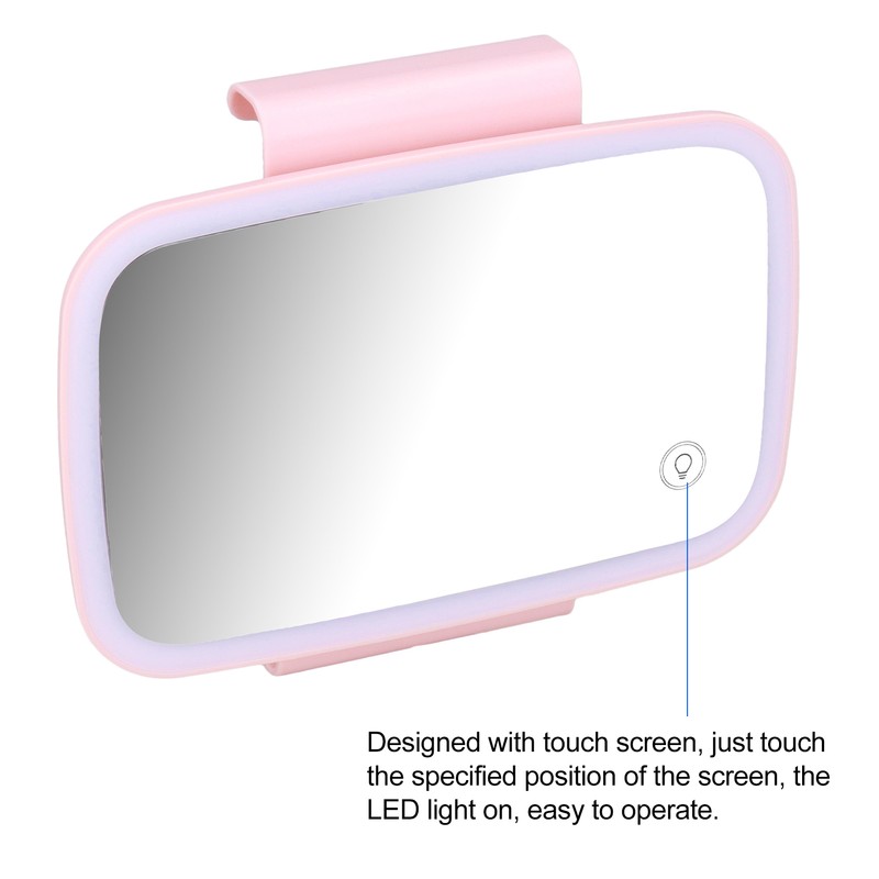 Car Sun Visor Makeup Mirror Surround LED Lights Touch Screen