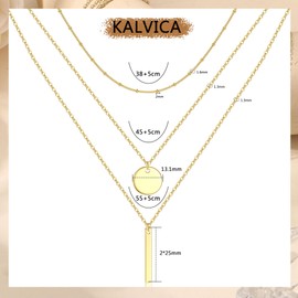 KALVICA 14K Gold Plated Layered Necklaces for Women | Gold Necklace for Women | Womens Pendant Necklace Set | Gold Jewellery for Women