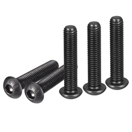 DTGN M8-1.25x40mm Button Head Socket Cap Screws - 10Pack - Good for Machine - Carbon Steel Black Oxide - Hex Drive Full Thread Fasteners