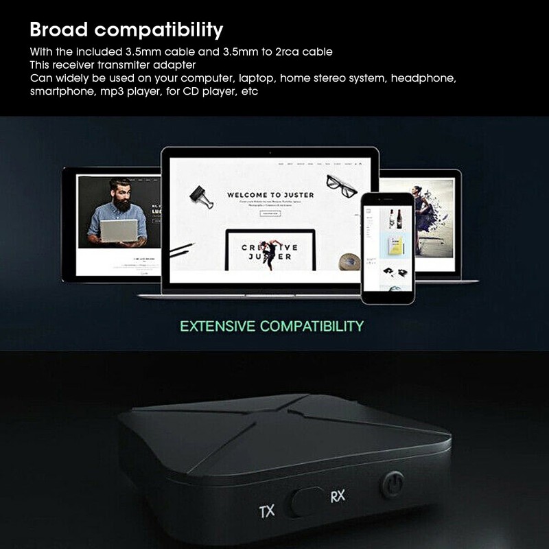 2 In 1 Bluetooth Receiver Transmitter Wireless for RCA to