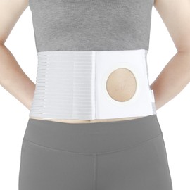NIdreamCE Adjustable Ostomy Hernia Belt - Breathable Stoma Support Belt for Colostomy & Ileostomy Bag Holder - Post Operative Care, Fit for Men & Women (L)