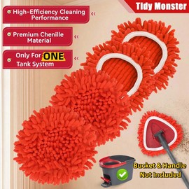 Chenille Duster Replacement Heads for O-Cedar 2025 Unique Design Heads Turn Mop into Long-Handle Duster Dry Cleaning Trap Bucket & Handle Not included:_2 pack-only for O-cedar one tank system