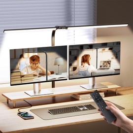 AUSDOM LED Desk Lamp for Home Office, 24W Ultra Bright Architect Task Light with Clamp & USB Port, 5 Colors & Dimming Touch Control, Flexible Gooseneck for Reading, Crafting, Gaming- 50 Lighting Modes