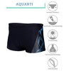 Aquarti Men's Short Striped Swimming Trunks, 16201 Black/Blue, 3 XL