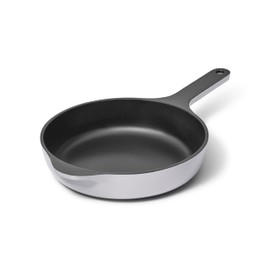 Caraway Cast Iron Skillet - 8” Enameled Cast Iron Pan With 3 Layer Enamel Coating - No Seasoning Required - Compatible With All Stovetops - Free From Forever Chemicals - Gray