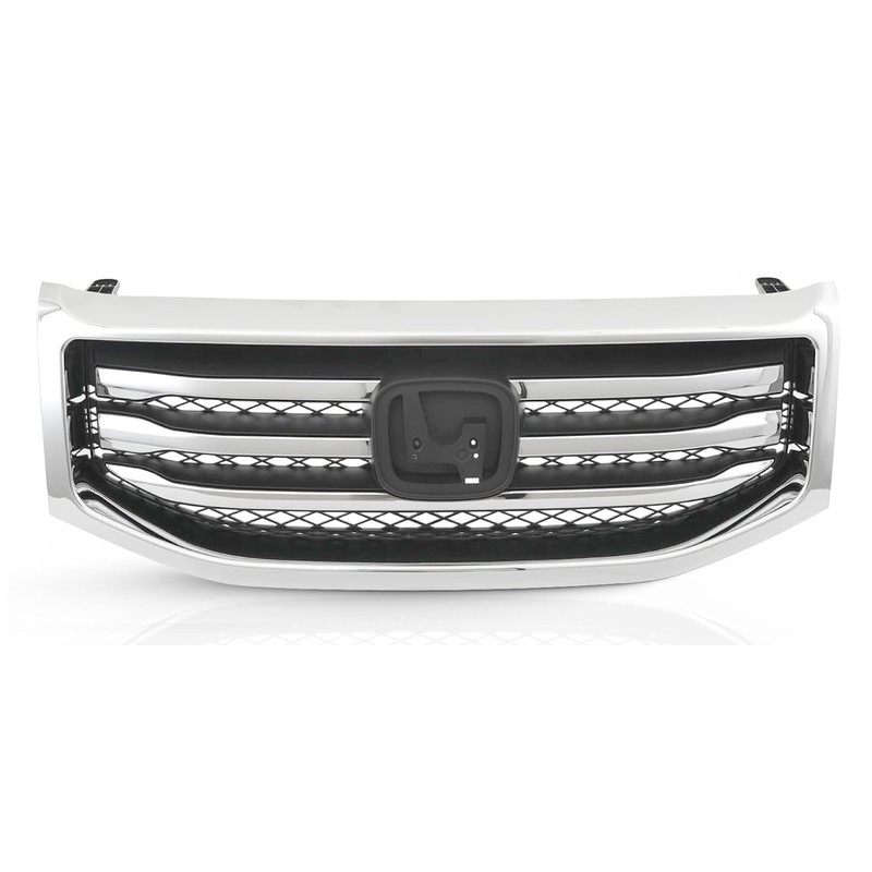 Partsflow Front Upper Grille Grill Assembly Chrome Trim Silvery And