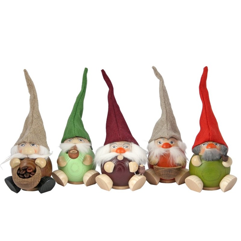 Seiffener Volkskunst German incense smoker forest dwarf, height 19 cm