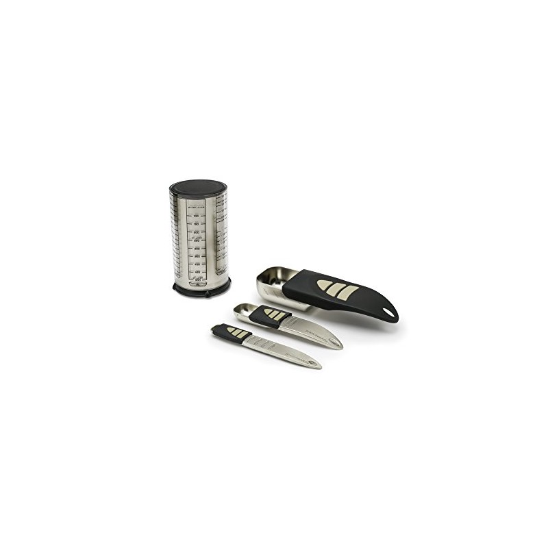 KitchenArt 58210 Baker’s Pro Adjust-A-Measure Set, 4-Piece, Satin