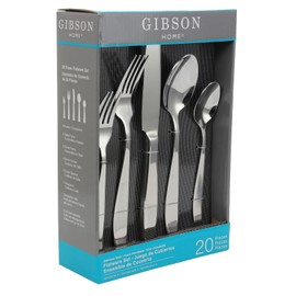 Gibson Home Castleford 20 Pc Flatware Set, Mirror Polished, Hollow Handle, Stainless Steel