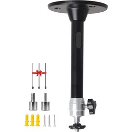 2-Be-Best Mini Projector Ceiling Mount 360° Adjustable Projector Wall Mount Length 7in / 18cm Projectors Mounts Compatible with TMY AuKing HAPPRUN Vankyo Meer ELEPHAS NICPOW Projectors Black